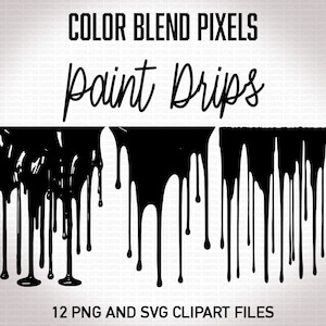 Paint Drip Png Clipart, Transparent Background, Dripping Borders, Silhouette- SVG Files includes