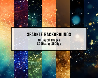 Dreamy Sparkle Bokeh Backdrops - Digital Paper Pack, Glitter Texture Overlays