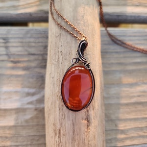 carnelian pendant, copper jewelry, wire-wrap, handmade gifts, crystal jewelry, gemstone jewelry, gifts for her, graduation gifts
