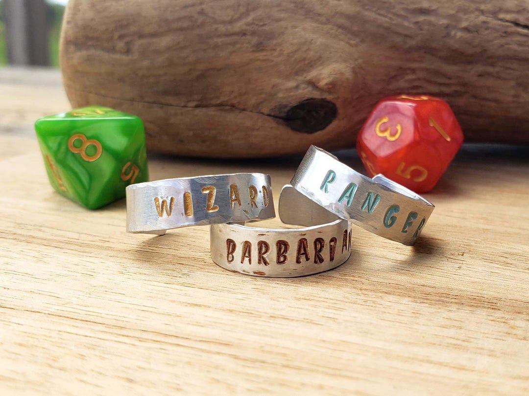 DND Classes Adjustable Ring, Customizable DND Jewelry, Aluminum Hand ...