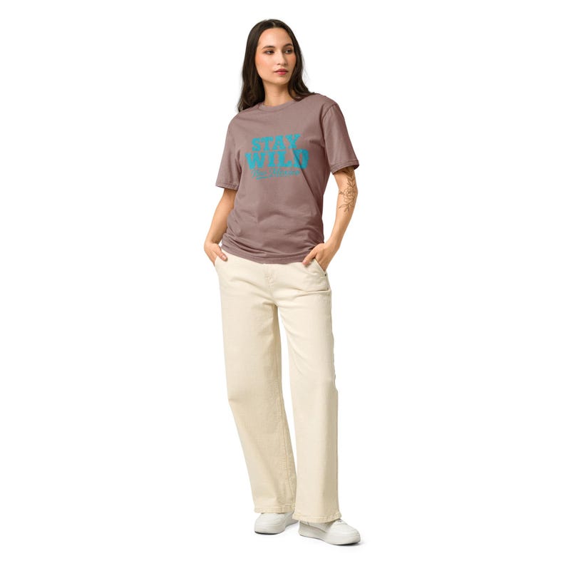 Stay Wild New Mexico Garment Dyed Vintage T-Shirt / Unisex Relaxed Fit / Turquoise