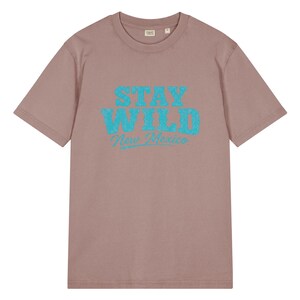 Stay Wild New Mexico Garment Dyed Vintage T-Shirt / Unisex Relaxed Fit / Turquoise