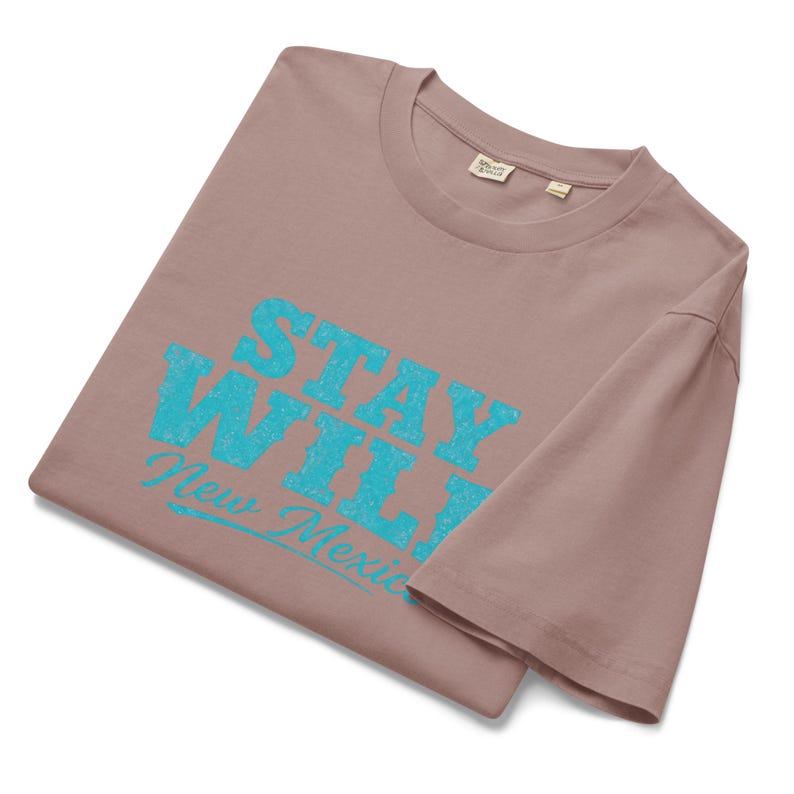 Stay Wild New Mexico Garment Dyed Vintage T-Shirt / Unisex Relaxed Fit / Turquoise