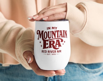 Mountain Era Wine Tumbler | Red River NM Insulated Stainless Steel 12 oz Travel Cup