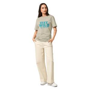 Stay Wild New Mexico Garment Dyed Vintage T-Shirt / Unisex Relaxed Fit / Turquoise