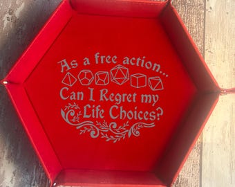 Regret Life Choices Dice Tray - Collapsible D&D TTRPG Rolling Tray