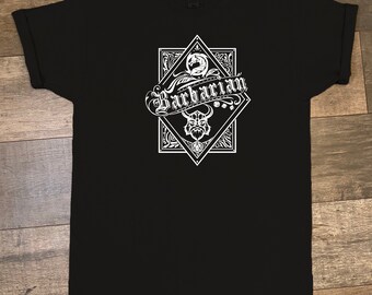 Barbarian Dungeons and Dragons Character T-shirt. RPG. DnD