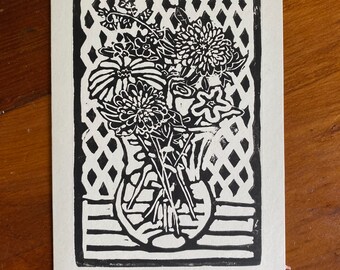 Kaart met bloemenprint