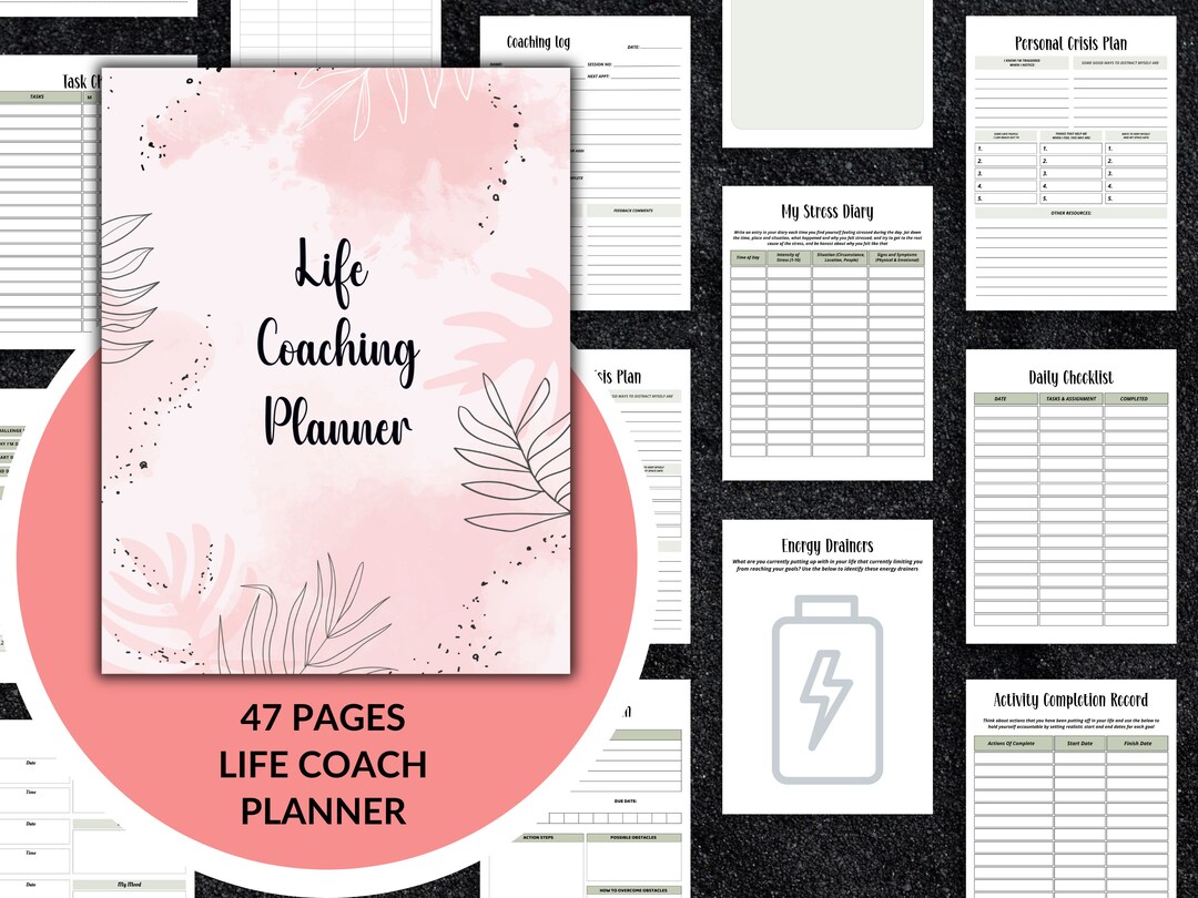 2024 Coaching Planner Printable Digital Life Coach Journal Etsy