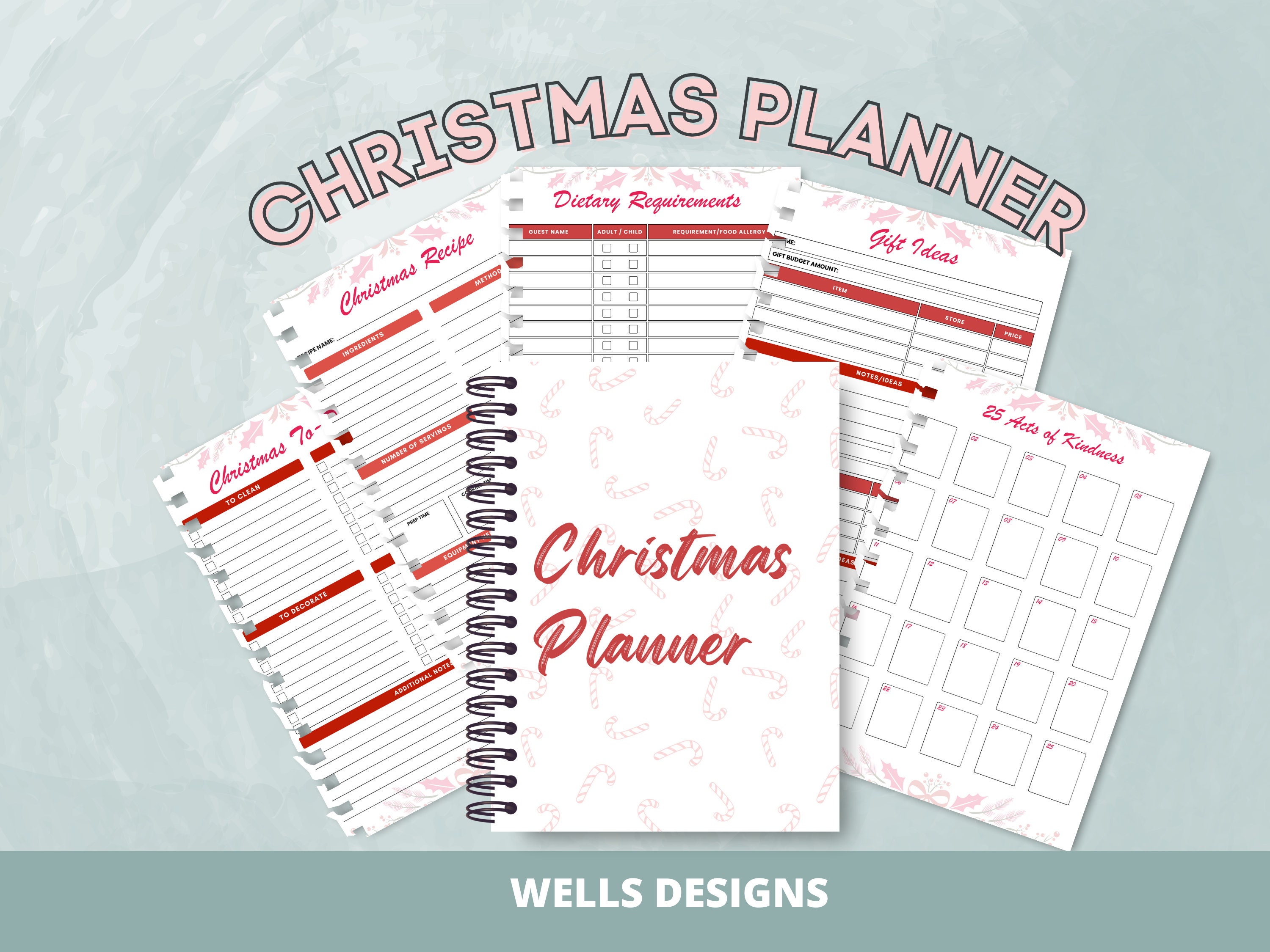 Christmas Planner Printable Holiday Planner Gift Budget - Etsy