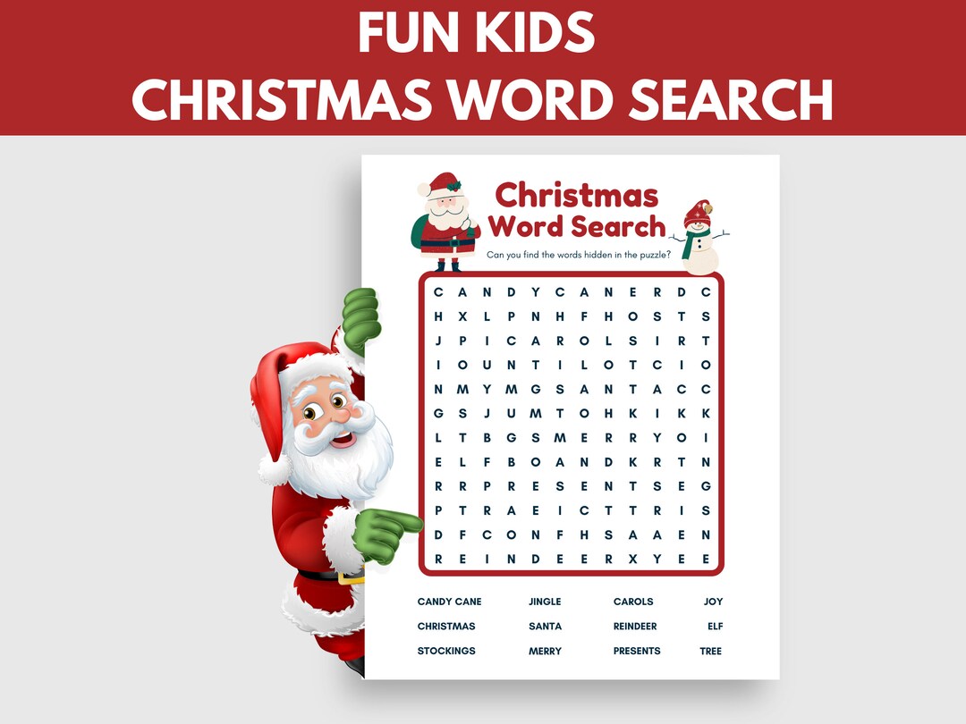 Printable Kids Christmas Word Search Instant Download Fun - Etsy