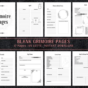 Blank Grimoire Pages Blank Spell and Ritual Pages Printable Grimoire ...