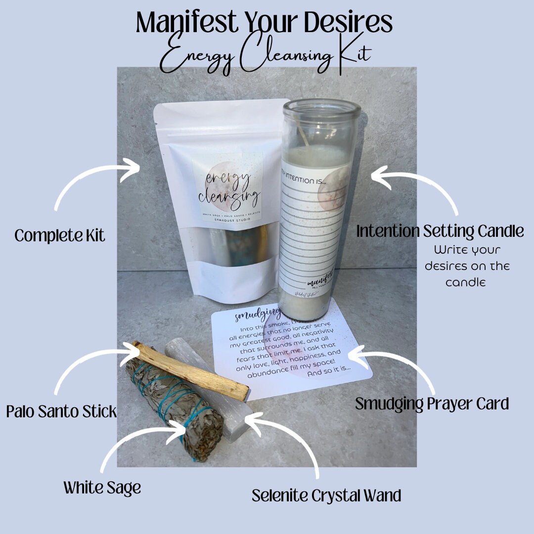 Energy Cleansing Kit Intention Setting Card Palo Santo Etsy