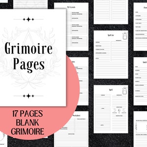 Blank Grimoire Pages Blank Spell and Ritual Pages Printable Grimoire ...