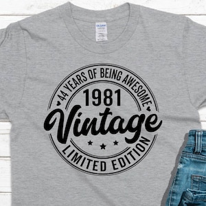 1981 Vintage Limited Edition T-Shirt: 44th Birthday Gift