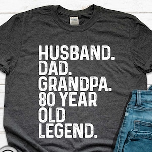80th Birthday Gift for Men | Vintage Retro Dad Born in 1945 Husband T-Shirt | Husband Dad Grandpa 80 Year Old Legend Shirt