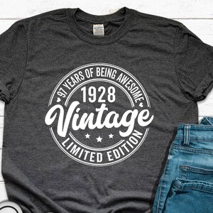 Vintage 1928 T-Shirt: 97th Birthday Gift, Limited Edition