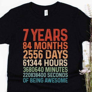 Seventh Birthday Kids Shirt Boy, 7 Year Old Birthday Shirt, 84 Months, 7 Years Of Being Awesome Shirt, 7th Birthday, Boys Birthday Tee