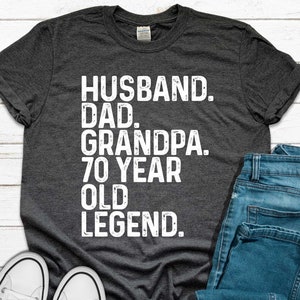 70er Geburtstag T-Shirt für Männer: Vintage Legende Papa Opa Geschenk | Ehemann Papa Opa 70 Jahre altes Legenden-Shirt