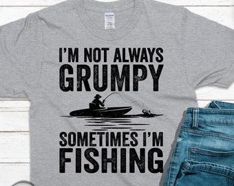 Camiseta engraçada de pesca mal-humorada: camiseta de presente masculina