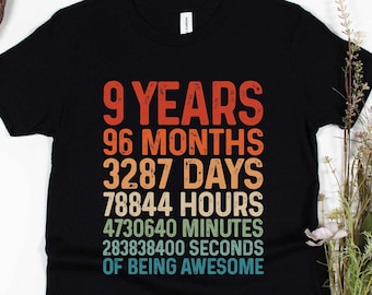 Chemise garçon neuvième anniversaire, chemise anniversaire 9 ans, 108 mois, chemise géniale 9 ans, 9e anniversaire, t-shirt anniversaire garçon