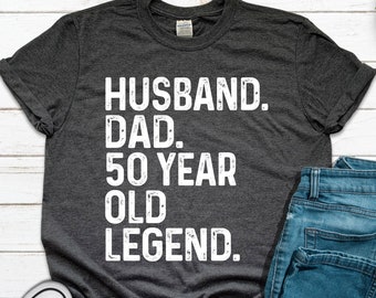 Funny 50th Birthday T-Shirt for Dad Husband - Vintage Legend