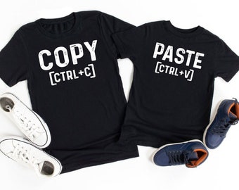 Father's Day Tee Copy Paste Shirts Copy Paste Dad and Son T-shirt ...
