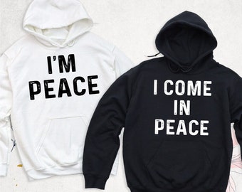 Peace Collective Womens Black Hoodie Canada I Come In Peace