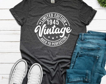 80th Birthday Shirt, Vintage 1945 Shirt, 80th Birthday Gift For Women & Men, 80 Birthday Personalized Gift, 1945 Birthday Shirt Sweatshirt