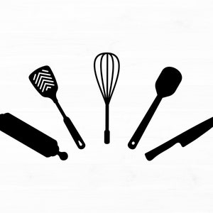 Utensílios de cozinha Svg Utensílios de cozinha Svg Ferramentas de cozimento Clipart Ferramentas de cozinha Svg Design de avental de cozinha Svg