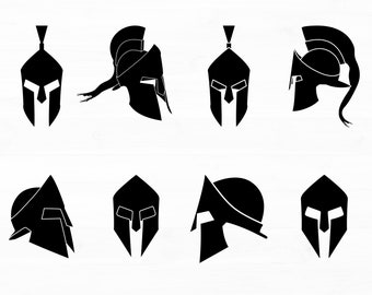 Spartan Warrior Helmets Svg Bundle Spartan Helmet Silhouette Spartan Helmet Svg Png Digital Download Svg Bundle
