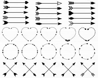 Arrow Svg Bundle Heart Arrow Svg Crossed Arrow Svg Arrow Cut File Arrow Png Arrow Frame Svg Archery Svg Instant Download