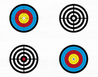 Bullseye Target Svg Tiro con arco Target Svg Bullseye Png Target Png Paquete Archivos Svg para Cricut Bullseye Clipart