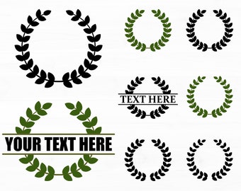 Laurel Wreath Svg Bundle Floral Circle Wreath Svg Split Frame Wreath Clipart Laurel Wreath Monogram Frame Leaf Wreath Cut File