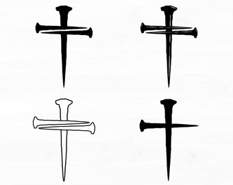 Nail Cross Svg Bundle Cross Silhouette Christian Cross Svg Religious Svg Cross Cut File Nails Cross Clipart Cross Silhouette Cross Svg Png