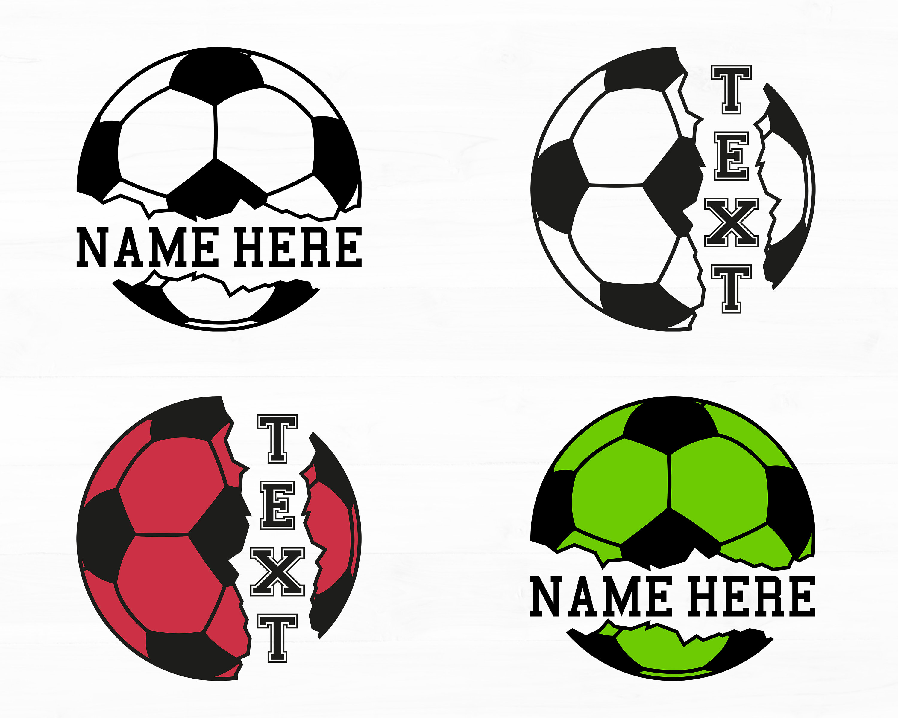 Soccer Ball Split Frame Svg Soccer Svg Soccer Ball Clipart Soccer Ball