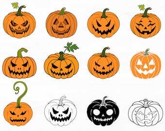 Jack o Lantern SVG Paquete Halloween Calabaza Svg Calabaza Cara Tallando Halloween Svg Jack-o-lantern Clipart Halloween Calabaza Svg