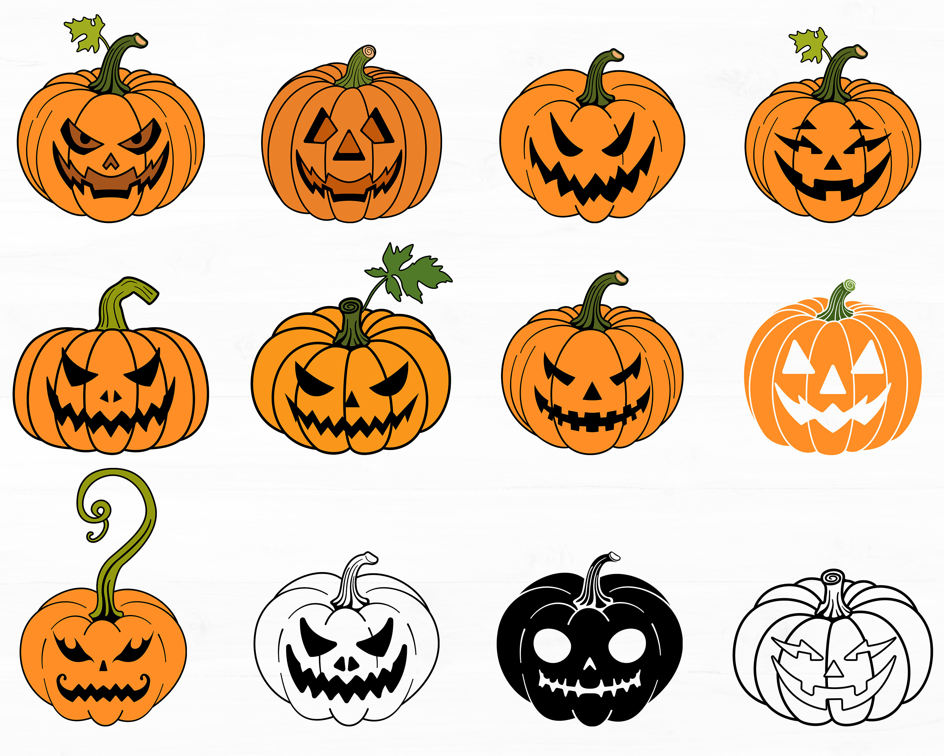 Jack O Lantern Svg Bundle Halloween Pumpkin Svg Pumpkin Face Carving ...