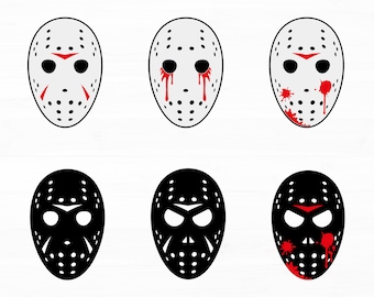 Jason Voorhees Masker Svg Vrijdag de 13e Digitale Cut Bestand Hockey Masker Clipart Halloween Svg Jason Halloween Svg Horror Svg Ontwerpen voor Cricut
