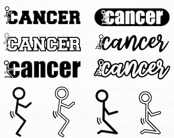 F Cancer Svg Fck Cancer F It Decal Stickman It Svg Stick Figure Cancer Awareness Svg Cancer Fighter Encouragement Digital Prints