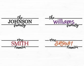 Nom de famille monogramme Svg Bundle nom de famille signe fichier Svg la famille Svg la famille signe famille nom de famille signe Svg