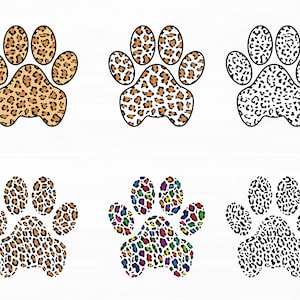 Paw Print Svg Bundle Paw Prints With Leopard Print Svg Cheetah Paw Svg Cat Paw Print Svg Dog Paw Print Svg Animal Paw Print Svg Clipart