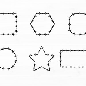 Fil de fer barbelé Svg fil de fer barbelé cadre Svg Bundle fil de fer barbelé Clipart clôture fil Svg fil de fer barbelé formes géométriques Svg