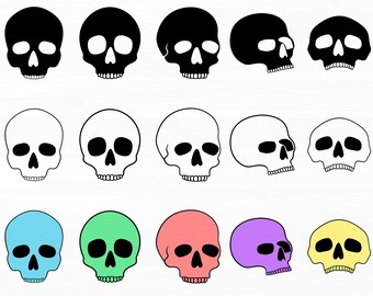 Schädel-Svg-Datei Halloween Schädel Clipart Skelett Schädel geschnittene Dateien Schädel-Svg-Bundle Halloween-Svg Cricut Schädel Png Digital Instant Download