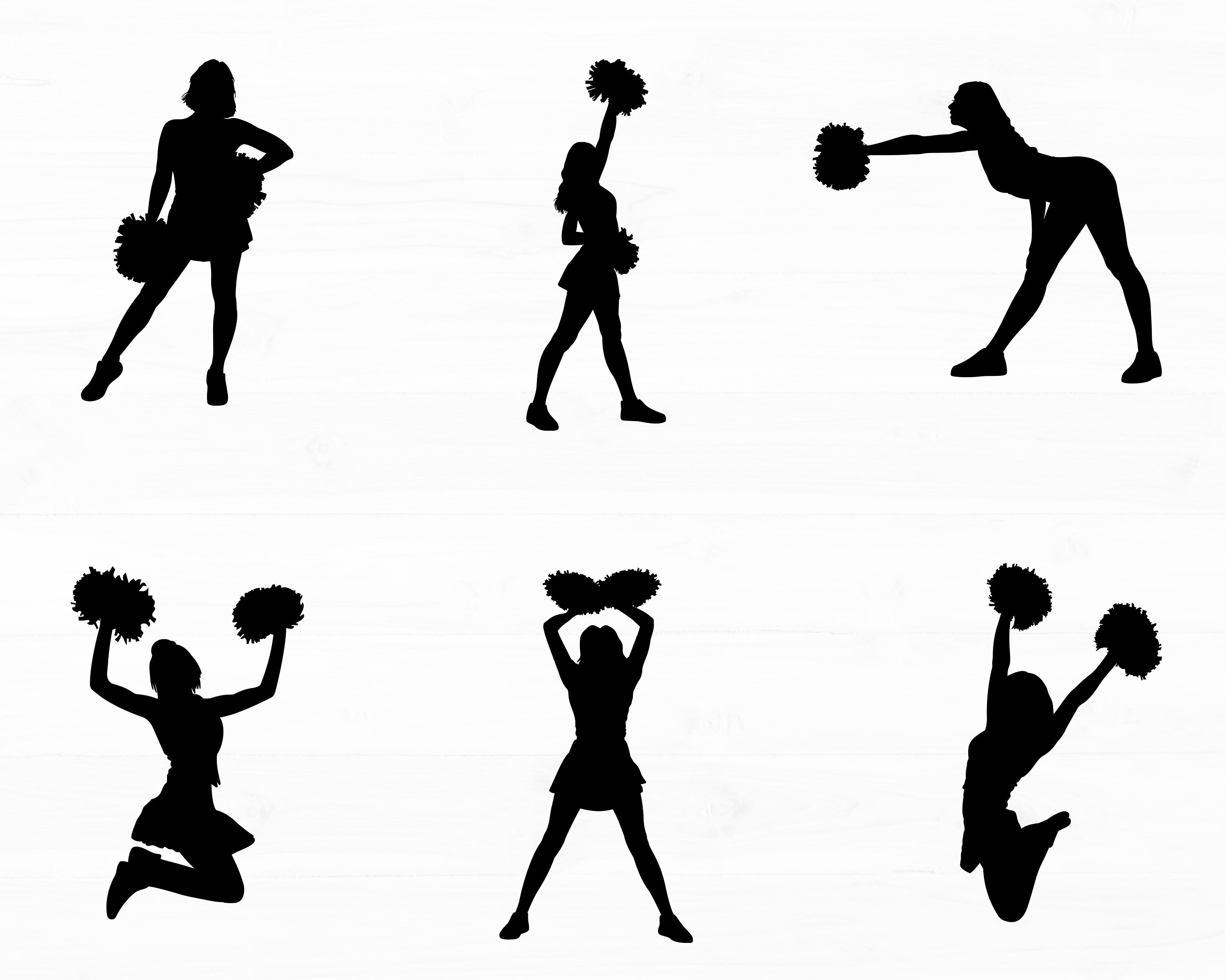Cheerleader Svg Cheerleader Silhouette Svg Cheerleader Svg Bundle Cheer