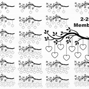 Arbre généalogique branche Svg Bundle 2-20 membres famille Svg arbre généalogique Svg arbre généalogique Cricut arbre Svg arbre généalogique Clipart téléchargement immédiat