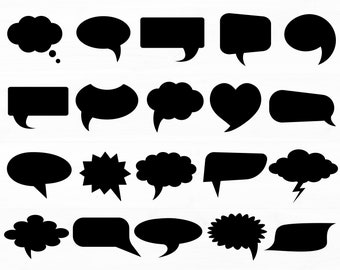 Speech Bubble Svg Word Bubble Clipart Text Bubble Svg Thought Bubble Svg Speech Bubble Cut File Silhouette Conversation Bubble Svg Png