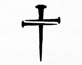 Nail Cross Svg Cross Silhouette Religious Svg Cross Svg Christian Svg Cross Cut File Cross of Nails Png Clipart Instant Download