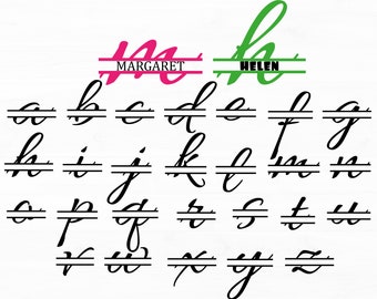 Split Monogram Lowercase Letters Svg Monogram Alphabet Letters With Split Name Frame Fancy Monogram Alphabet Svg Files