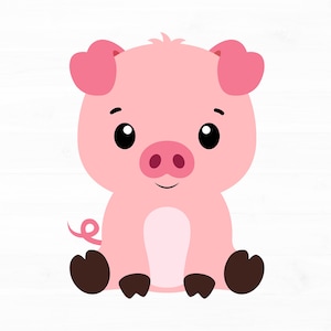 Schwein SVG Bauernhof Tier Baby Schwein SVG Tier svg Schwein Png Bauernhof Tier svg Schwein Clipart kleines süßes Schwein svg-Dateien Babyparty